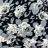 Трикотаж масло набивное "Цветы" F018360 Col.1 серый, черный, 150 см, 280 г/м² фото № 4
