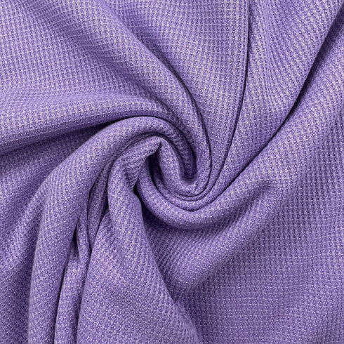 Трикотаж однотонный "Вафля" светло-фиолетовый, 150 см, 300 г/м²