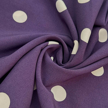 Ниагара принт "Горох" P0227, виноградный, белый, 150 см, 110 г/м²