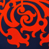 Трикотаж "Оттоман" принт узор D036 Col.4, темно-синий, красный, 150 см, 270 г/м² фото № 5