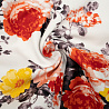 Коттон спандекс "Цветы" S-223, белый, красный, 150 г/м², 150 см фото №1