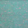 Трикотаж "Оттоман" принт цветы односторонний бордюр, мятный, темно-синий, 150 см,  270 г/м² фото № 6