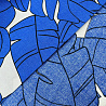 Вискоза принт "Монстера" WZ002, белый, синий, 95 г/м², 145 см фото № 3