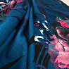 Трикотаж джерси принт "Цветы" F010432 сине-зеленый, розовый, 150 см, 270 г/м² фото № 2