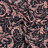 Трикотаж "Оттоман" принт кружевной OTP428 черный, пыльно-розовый, 150 см, 270 г/м² фото №1