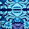 Трикотаж "Оттоман" принт цветы голубой, синий, 150 см, 270 г/м² фото № 4