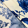 Трикотаж жаккард принт "Цветы" EMP032, белый, синий, 200 г/м², 150 см фото № 3