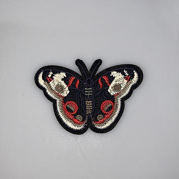 Термонаклейка "Бабочка" P0177 темно-синий, красный 9см
