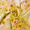 Шифон принт "Цветочный", желтый, персиковый, 150 см, 70 г/м² фото №1