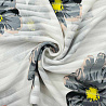 Шифон принт "Цветы" R-146, белый, серый, 70 г/м², 150 см фото №1
