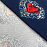 Трикотаж "Оттоман" принт сердечки EMP024, темно-синий, красный, 150 см, 270 г/м² фото № 3