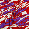 Трикотаж масло набивное "Абстракция" D4, красный, белый, 150 см, 200 г/м² фото №1