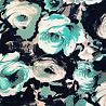 Трикотаж принт "Цветы" RY21765 270 мятный, темно-синий, г/м², 150 см фото № 4