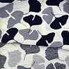 Блузочная ткань с вискозой "Листья" D19001, серый, черный, 90 г/м², 150 см фото № 3