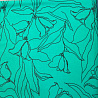 Трикотаж креп принт "Цветы" B2205 аквамарин, черный, 150 см, 230 г/м² фото № 4