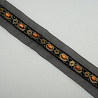 Тесьма декоративная Т/008 черный, коричневый, бронза, 1,5 см (намотка 20 ярдов) фото №1