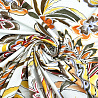 Трикотаж вискоза набивная "Цветы" D-RY20063, белый, оранжевый, 150 см, 200 г/м² фото №1
