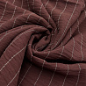 Плательная ткань в полоску CEY156Q красно-коричневый, белый, 150 см, 180 г/м² фото №1