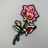 Термонаклейка "Розы" P011 розовый, зеленый, 17 см фото №1