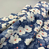 Блузочная ткань с вискозой "Акварельные цветы" ZM81064, джинсовый, белый, 90 г/м², 150 см фото № 2