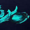Трикотаж "Оттоман" принт цветы односторонний бордюр D2, темно-синий, 150 см, 270 г/м² фото № 6