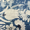 Джинс вышивка односторонний бордюр "Цветы" D5 деним, белый, 120 г/м², 150 см фото №1