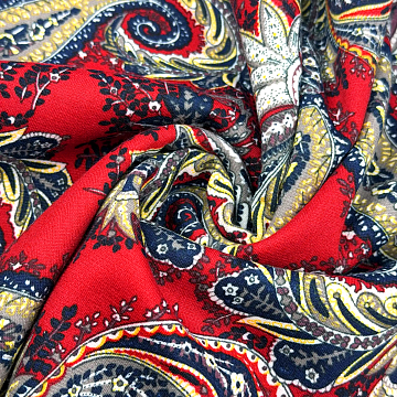 Трикотаж джерси принт KNIT D17, красный, синий, 270 г/м², 150 см