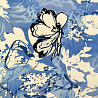 Трикотаж "Оттоман" принт цветы RY20166 Col.1, голубой, белый, 150 см, 270 г/м² фото № 4