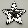 Термонаклейка "Звезда" с пайетками KL-152 серебро, черный, 7,5 см фото №1