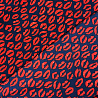 Шифон вельвет принт "Губы" R-032, темно-синий, красный, 70 г/м², 150 см фото № 3