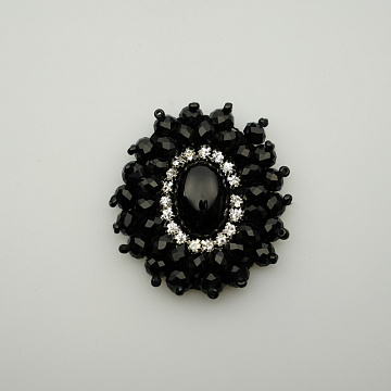 Элемент декоративный E510 черный, серебро 6 см