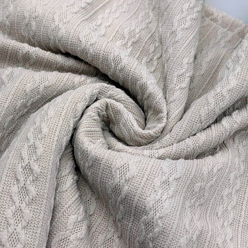 Трикотаж вязаный TH1272, бежевый, 150 см, 230 г/м²