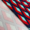 Трикотаж джерси принт "Геометрия" F007, темно-синий, красный, 270 г/м², 150 см фото № 2