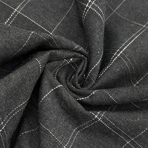 Костюмная клетка арт.К41, серый, белый, 145 см, 160 г/м²
