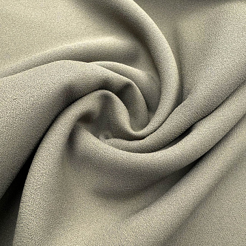 Креп костюмный однотонный арт.6048, серый хаки, 220 г/м², 150 см