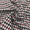 Трикотаж жаккард принт "Гусиная лапка" TH19017 черный, бордовый, светло-серый, 155 см, 215 г/м² фото №1