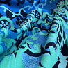 Трикотаж "Оттоман" принт цветы односторонний бордюр D050, темно-голубой, светло-голубой, 150 см, 270 г/м² фото № 2