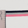 Лампас трикотажный T T004 темно-синий, серебро, розовый, 3 см (намотка 77 ярдов) фото №1