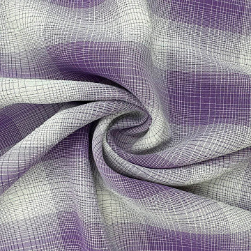 Блузочная ткань "Клетка" D2, белый, фиолетовый, 110 г/м², 150 см