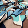 Костюмная Барби принт "Абстракция" BR1255, белый, коричневый, голубой, 180 г/м², 150 см фото № 2