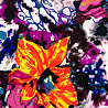 Трикотаж масло браш "Цветы" DTY214 черный, пурпурный, 150 см, 200 г/м² фото № 4