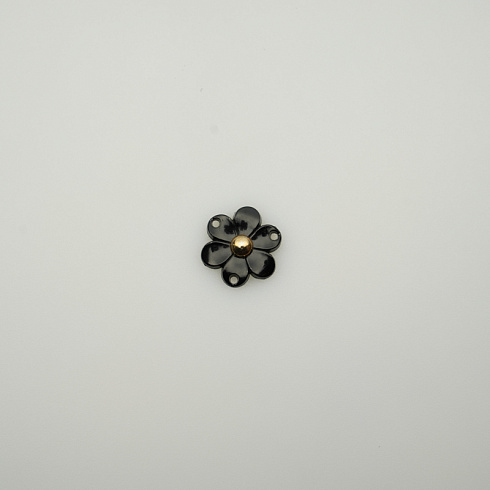 Элемент "Цветок" XS-T2147 черный, золото 1,8 см