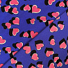 Шифон вельвет принт "Сердца" R-018, фиолетовый, розовый, 70 г/м², 150 см фото № 3