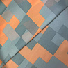 Шифон спандекс принт "Геометрия" D1918, неоново-оранжевый, серый, 70 г/м², 150 см фото № 3