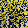 Трикотаж джерси принт "Цветы" EMP006, темно-синий, желтый, 270 г/м², 150 см фото №1