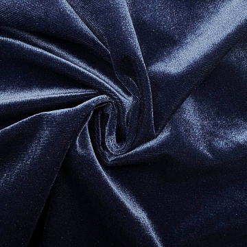 Велюр костюмный WK001, темно-синий, 150 см, 250 г/м²