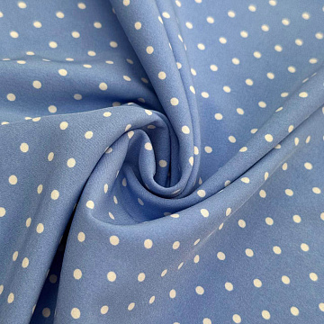 Ниагара принт "Горошки" D1, голубой, белый, 150 см, 110 г/м²