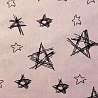Хлопок принт "Звезды" D821, пыльно-розовый, черный, 120 г/м², 150 см фото № 4