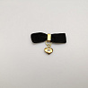 Элемент декоративный "Бантик" 030 черный, золото 6 см фото №1