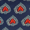 Трикотаж "Оттоман" принт сердечки EMP024, темно-синий, красный, 150 см, 270 г/м² фото № 4